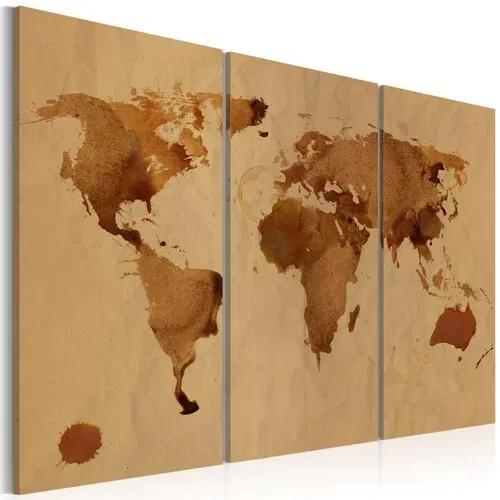  Slika - The World painted with coffee - triptych 120x80