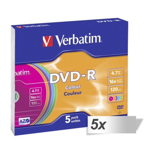 Verbatim 5x5 DVD-R 4,7GB Colour 16x Speed, Slim Case Cijene