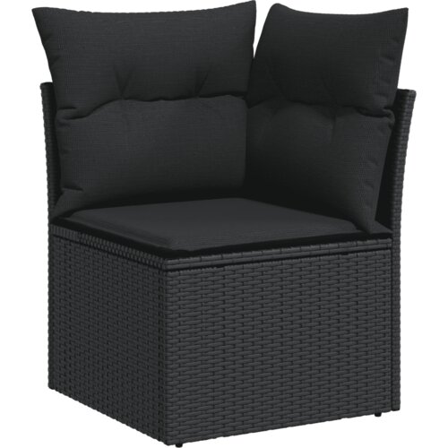  7-dijelni set vrtnih sofa od poliratana s jastucima crni Crna 100 x 55 x 73 cm Slike
