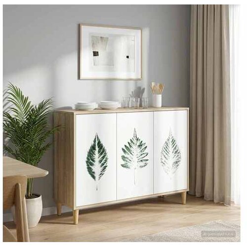 VidaXL Kreveta HANAU Sonoma 102 x 33 x 75 cm Konstruirano drvo - Zeleni uzorak li&amp;scaron;ća Slike