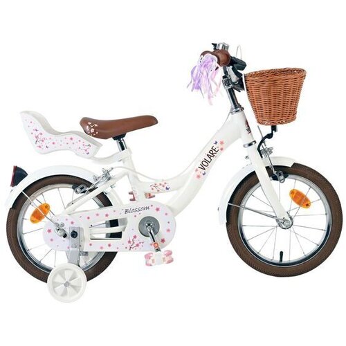 Volare dječji bicikl Blossom 14&amp;Prime; bijele boje, s dvije ručne kočnice Slike