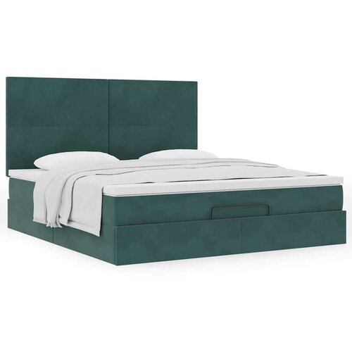  Otomanski posteljni okvir z vzmetnicami zelen 180x200cm žamet, (21653223) Slike