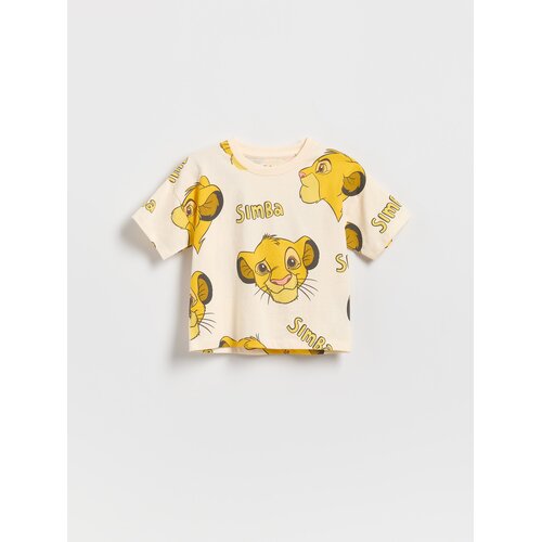 Reserved Pamučna majica kratkih rukava The Lion King - krem Cijene