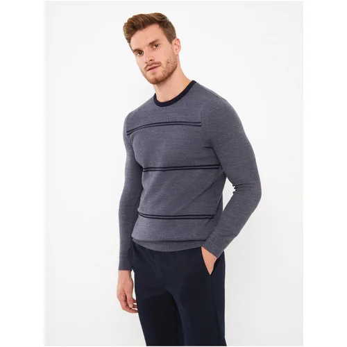 LC Waikiki Crew Neck Long Sleeve Striped Men's Knitwear Sweater