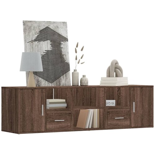  The Living Store Kotna omarica rjav hrast 160x40x45 cm inženirski les - Kotna Omarica, (21495942) Slike