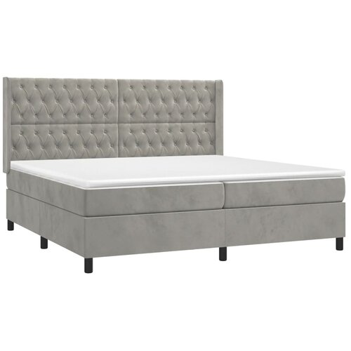  box spring s madracem LED svjetlosivi 200x200 cm bar&amp;scaron;un Slike