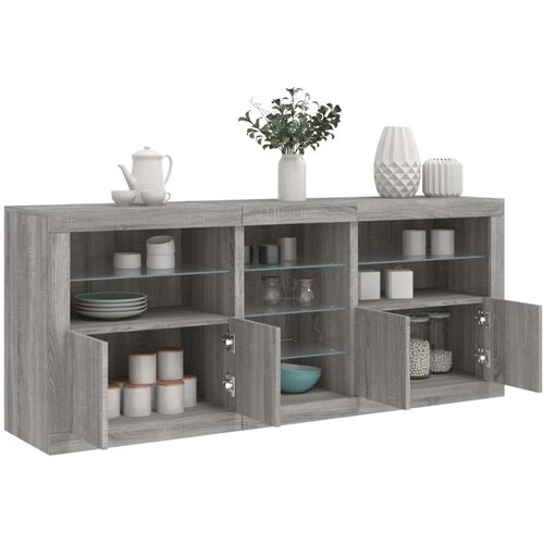  Komoda z LED lučkami siva sonoma 162x37x67 cm Cene