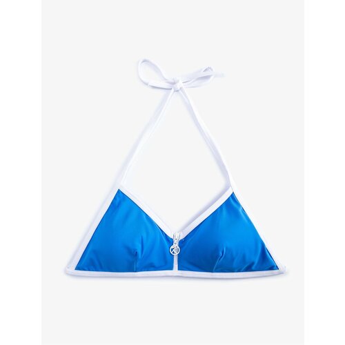 Koton Triangle Bikini Top with Zipper Pile Detail Slike