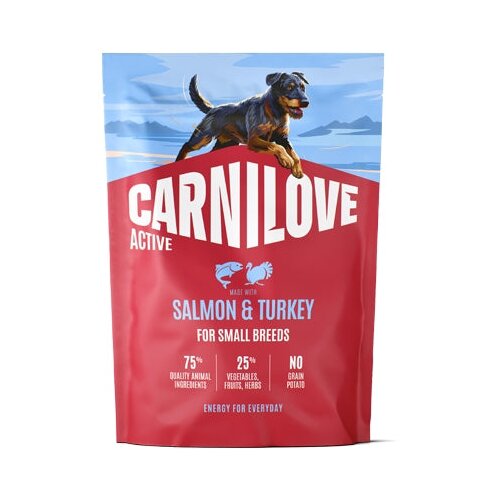 Carnilove Dog Active Adult Mini, briketi - losos in puran 1,5 kg Cene