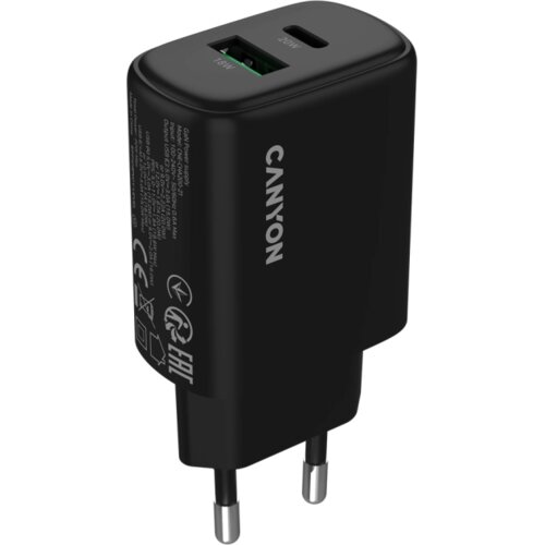 Canyon charger OnCharge 200 20W 1xPD 1xQC EU Black Slike