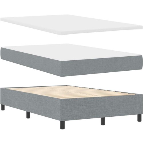 VidaXL Box Spring krevet s madracem Svijetlosiva 120x200 cm Tkanina Slike