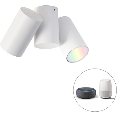 QAZQA Smart spot bela nastavljiva vključno z 2 WiFi GU10 - Michael Slike