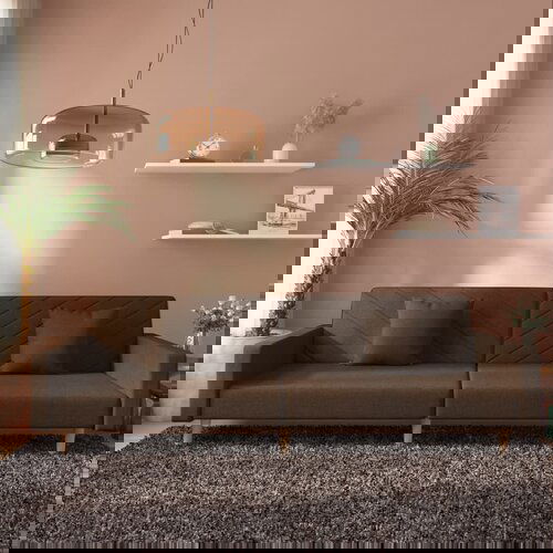 vidaXL Kavč dvosed z ležiščem in dvema blazinama rjavo blago, (21038203) Cene