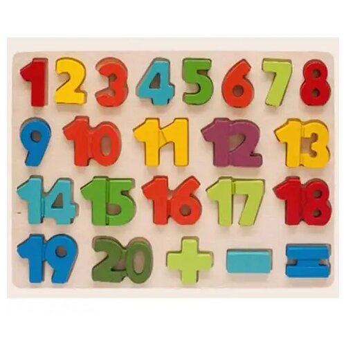 Magic Toys Set šarenih drvenih oblika sa brojevima zagonetka 1-20 23kom Cene