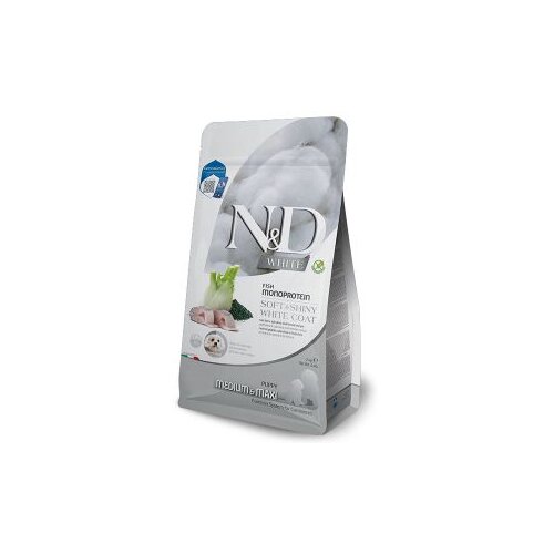 Farmina n&d white dog adult medium&maxi puppy - sea bass, spirulina & fenel 2kg Cene