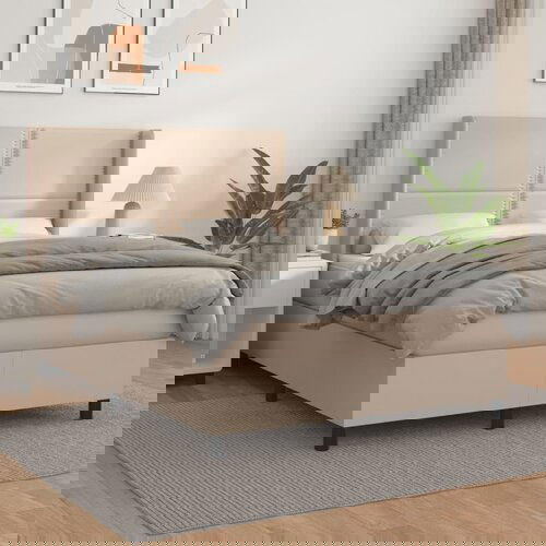 The Living Store Box spring postelja z vzmetnico kapučino 140x200cm umetno usnje - Box Spring Postelja, (21514448) Cene