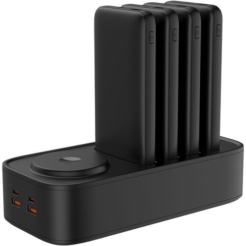 Meixi Stanica za punjenje REVOLUTION &amp;ndash; 4 odvojive pomoćne baterije 10.000 mAh/ 3u1 bežično/ GaN 65W punjač Slike