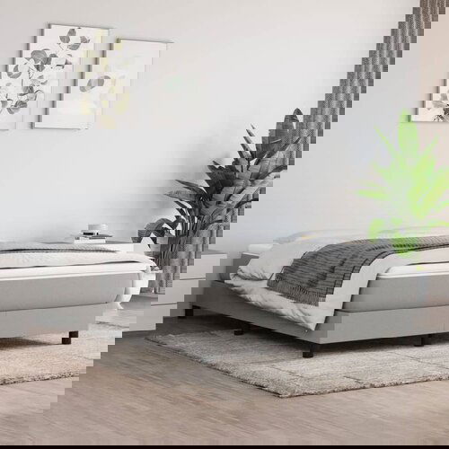 The Living Store Box spring postelja z vzmetnico svetlo siva 140x200 cm blago - Box Spring Postelja, (21515450) Slike