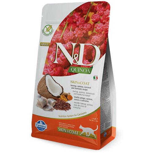 N&d suva hrana za mačke namenjena negovanju kože i dlake - haringa i kokos 1.5kg Slike