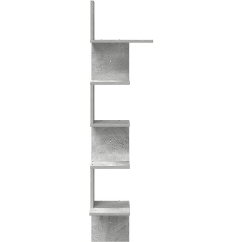 Zidne kutne police siva boja betona 32x32x127,5 cm od iverice Slike