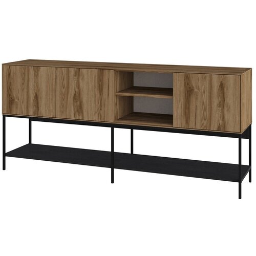 Marckeric Crna/u prirodnoj boji komoda u dekoru hrasta 180x80x40 cm Amira &amp;ndash; Slike
