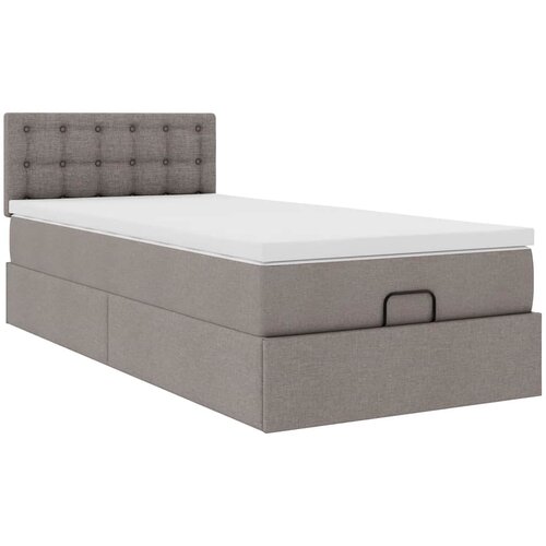 vidaXL Otomanski posteljni okvir z vzmetnico taupe 100x200 cm blago, (21608064) Cene