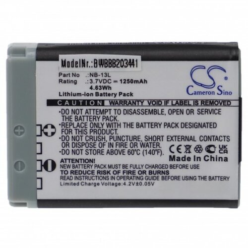 VHBW Baterija NB-13L za Canon PowerShot G7 / Powershot G7X / PowerShot G9X, 1250 mAh Slike