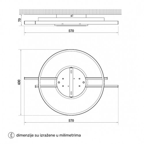 HOME LIGHT solea 83 plafonska svetiljka 30W cct crna/zlato Slike