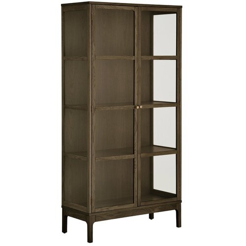 House Nordic Tamno smeđa vitrina u dekoru hrasta 90x180x40 cm Zamora &amp;ndash; Slike