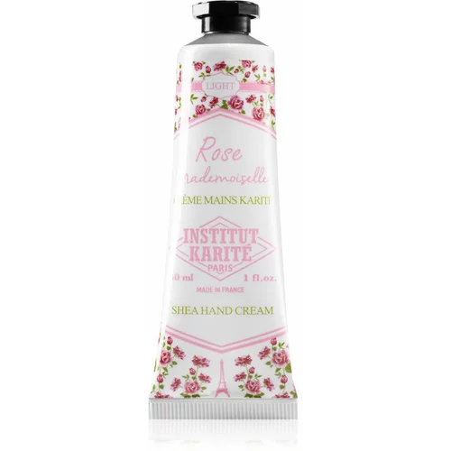 Institut Karité light Hand Cream Rose Mademoiselle hidratantni i njegujući tvrdi sapun s mirisom ruža 30 ml