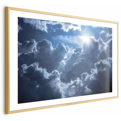  Plakat Lively Scene: The Sun Battling the Clouds 42x29.7 Zlatni okvir s margom Cijene