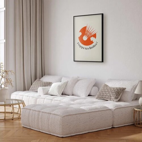 Plakat - Shuttlecock Against the Orange Sun 21x30 Crni okvir Slike