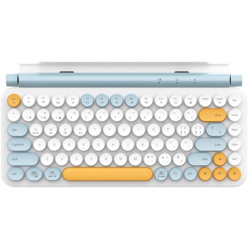 INF Dual-mode brezžična igralna tipkovnica, 87 tipk, retro okrogle tipke Blue, (5000310601) Slike