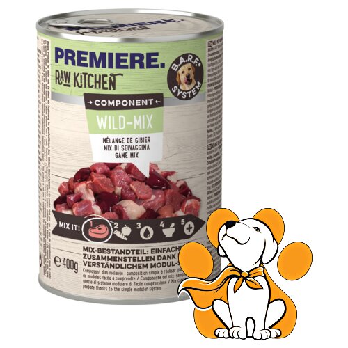 Premiere dog Raw Kitchen Component Wild-Mix 400g, Vlažna Hrana Na Bazi Divljači Cene