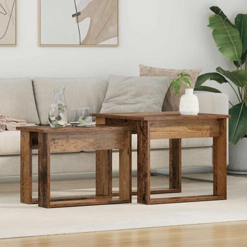  Set stolića za kavu 2 pcs Staro drvo Konstruirano drvo Cijene