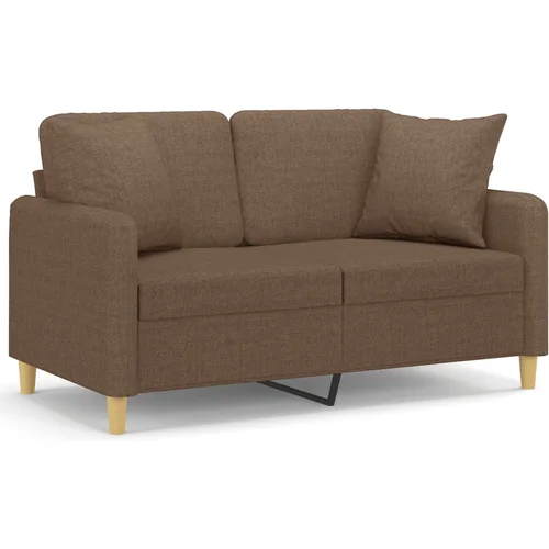 MAISON CHIC kavč - Sofa - Kanape dvosed z blazinami rjav 120 cm blago, (21727335)