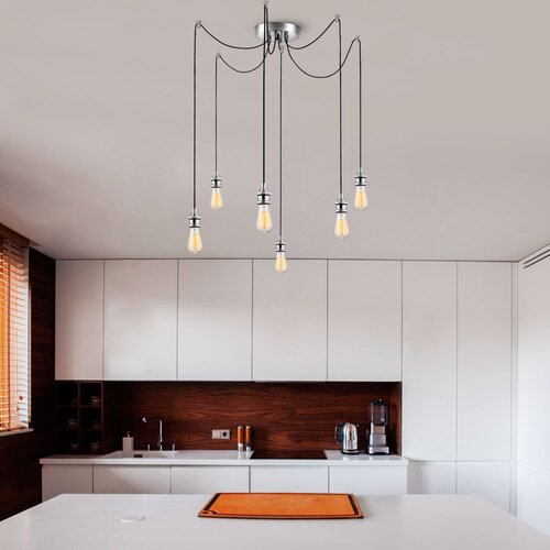 Opviq Luster MR-906, 126 cm, 6xE27, 40W, srebrna Cene