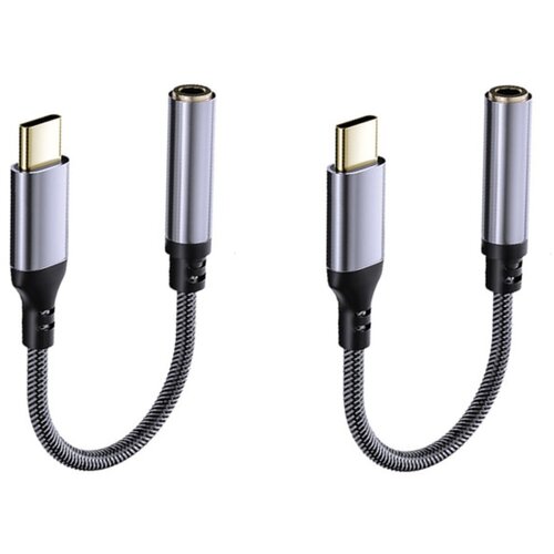 INF Zlato prevlečen Type-C na 3,5 mm adapter z nadzorom, 2 kosa Gray, (5000296311) Slike