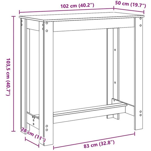  Stol za bar Crni hrast 102 x 50 x 103.5 cm Konstruirano drvo Slike
