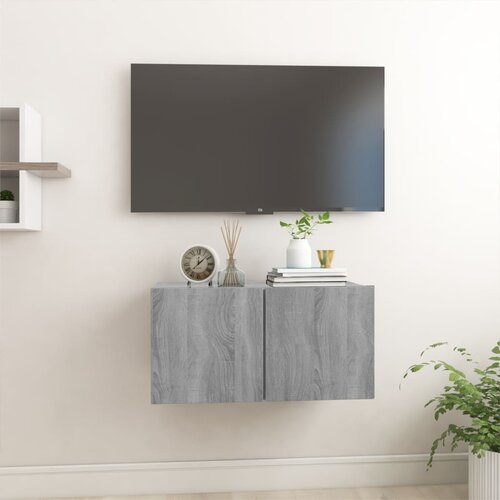 The Living Store Viseča TV omarica siva sonoma 60x30x30 cm inženirski les - TV Omarica, (21375980) Cene