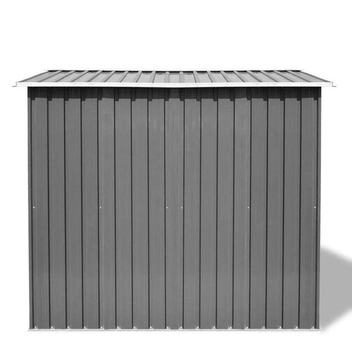 VidaXL Vrtna kućica za pohranu siva metalna 257 x 205 x 178 cm Slike
