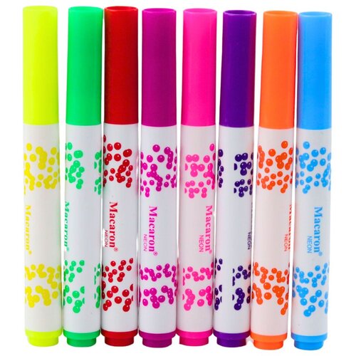  Set neonskih markera za &amp;scaron;kolu, tinta na bazi vode, &amp;scaron;areni, 8 komada Slike
