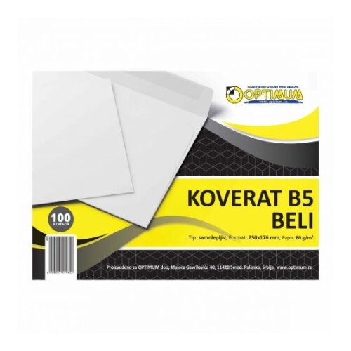  Koverat b5 beli 1/100 sleep samolepiv *sr ( 495 ) Slike