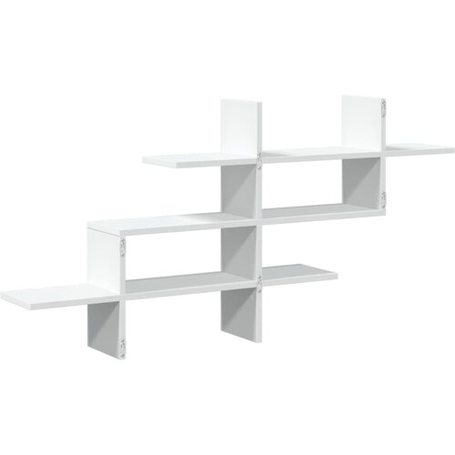  Zidna polica bijela 124,5x18x60,5 cm od konstruiranog drva Slike
