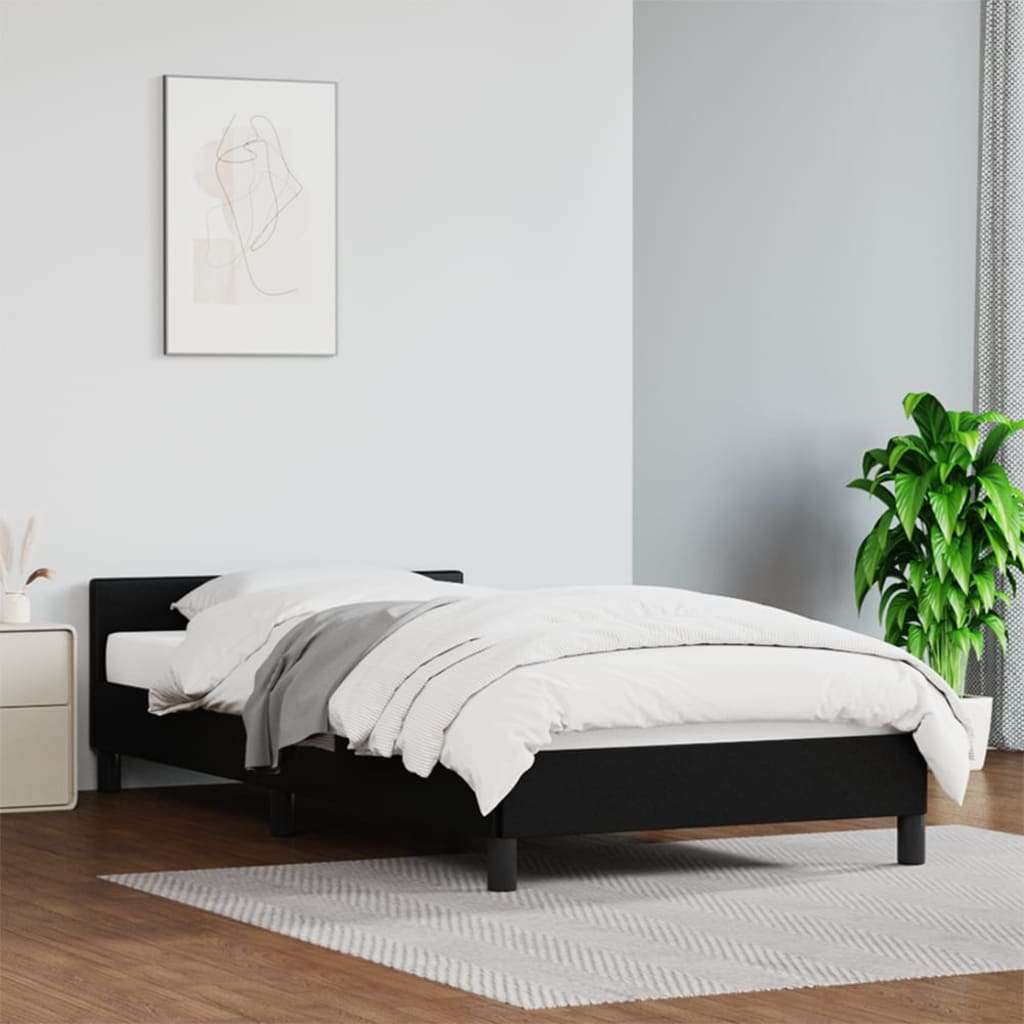 VidaXL okvir za krevet s uzglavljem crni 80 x 200 cm od umjetne kože Slike
