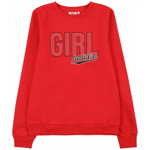 Kids Only Sweater majica 'KOGREBA' trešnja crvena / crna / bijela