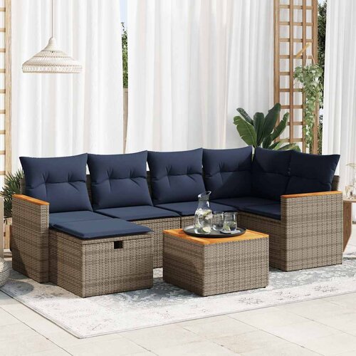 vidaXL 7-dijelni set vrtnih sofa sivi od poliratana Cijene