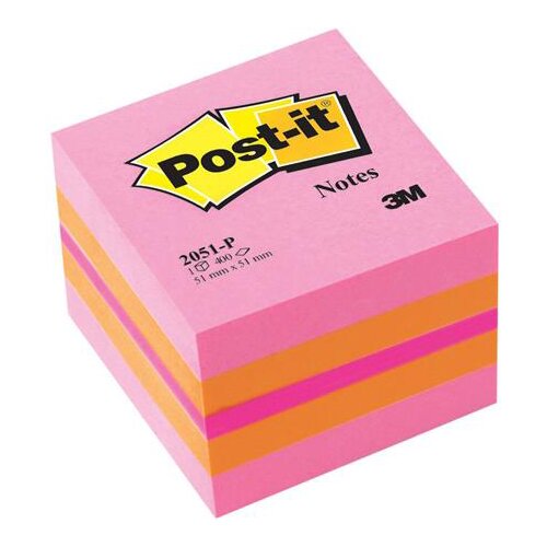 3m Blok samolepilnih lističev 2051-P, 51 x 51 mm, roza Slike