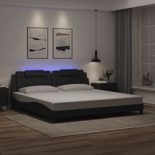  Okvir kreveta Viana s LED-om bez madraca crni 200 x 200 cm Cene