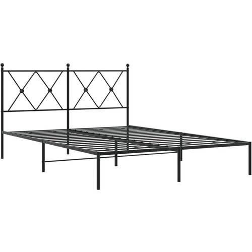 vidaXL okvir za krevet s uzglavljem crni 140x190 cm Cijene